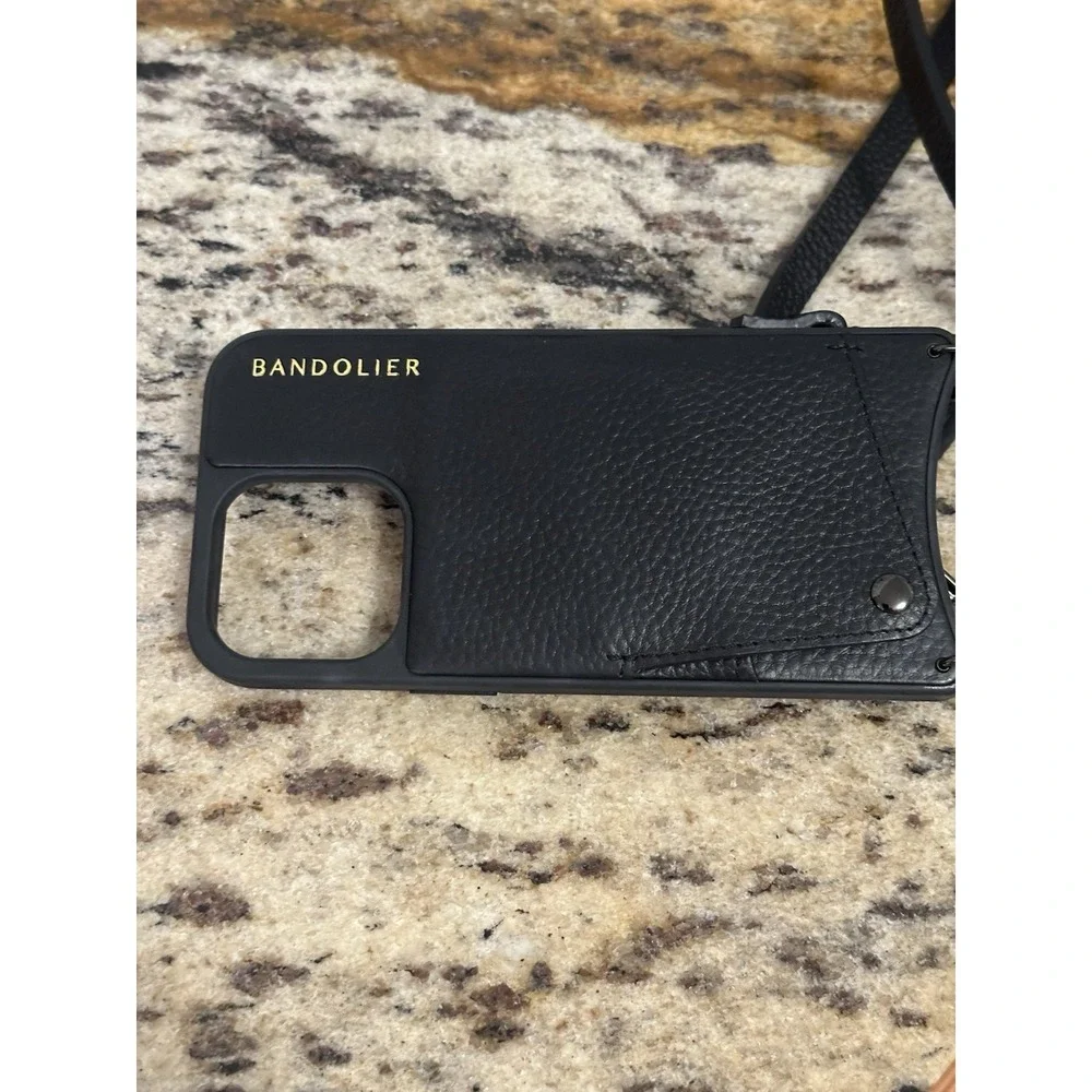 Bandolier Black Crossbody Phone Case w/ Strap, Logo Finish, Strap Included